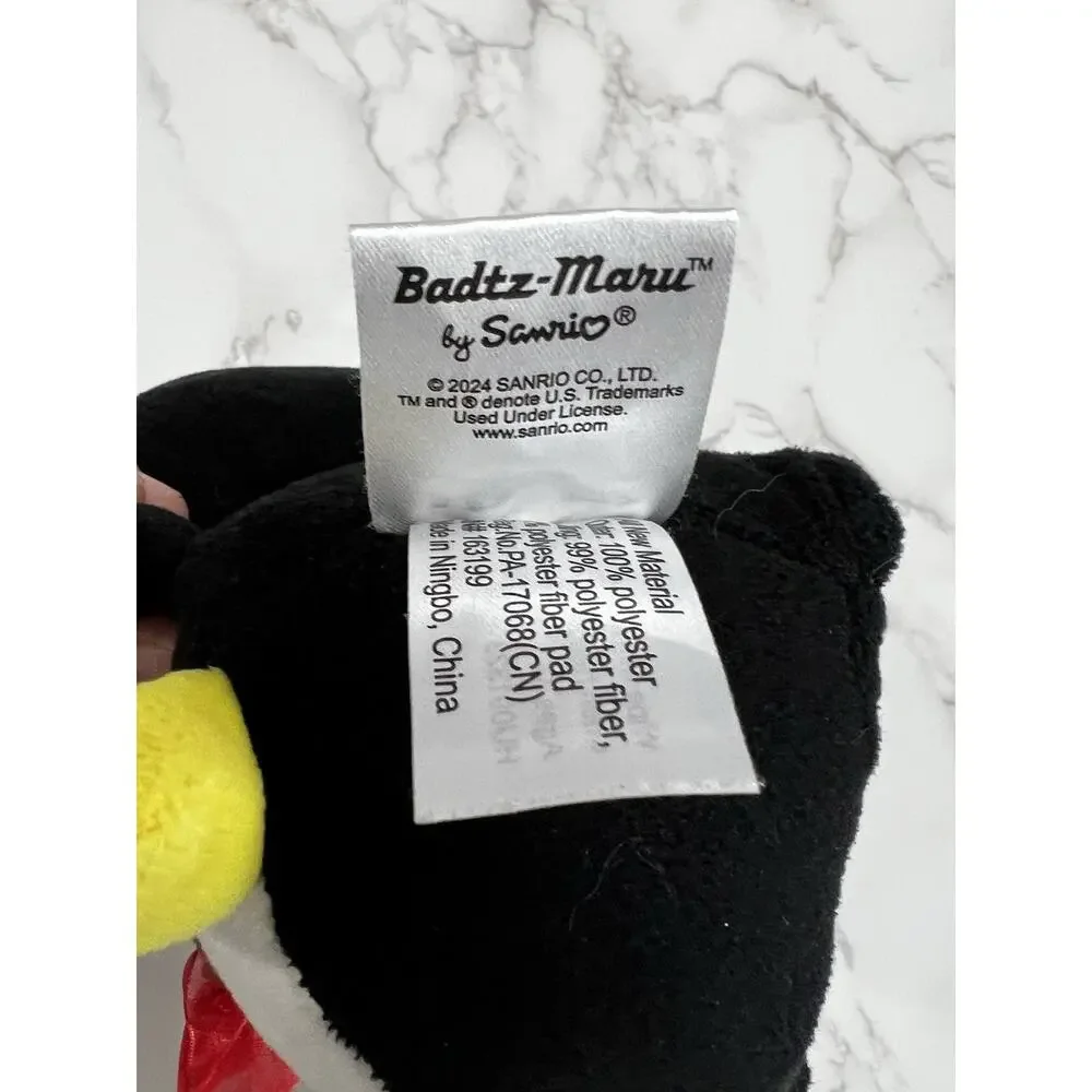 2024 Sanrio Badtz-Maru Plush w/ Rose 10” Black Penguin Stuffed Animal